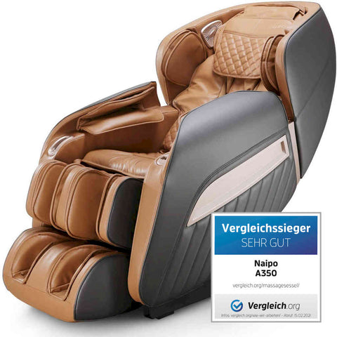 L'entry-level - NAIPO MGC-A350-sedia massaggiante-marrone chiaro-imitazione-pelle-sedia massaggiante World